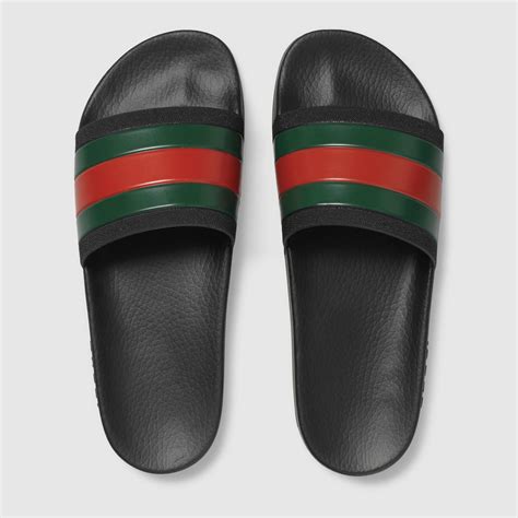 gucci black rubber slide sandal replica|gucci rubber platform slide sandals.